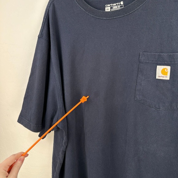 Carhartt Tshirt Mens 2XL Black 100% Cotton Loose Fit Short Sleeve Pullover Tee - Picture 5 of 7